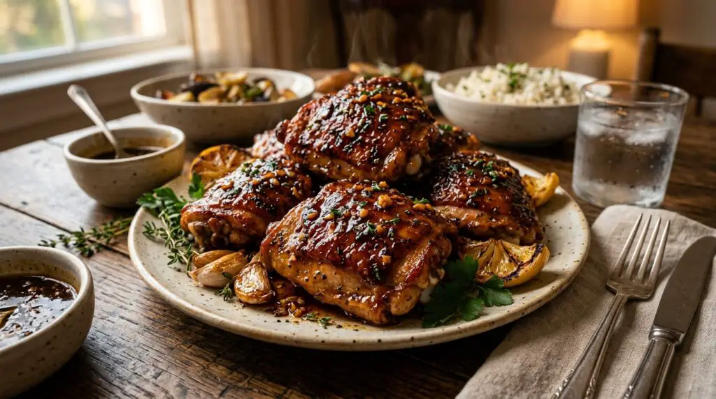 Honey_garlic_chicken_thighs_glazed