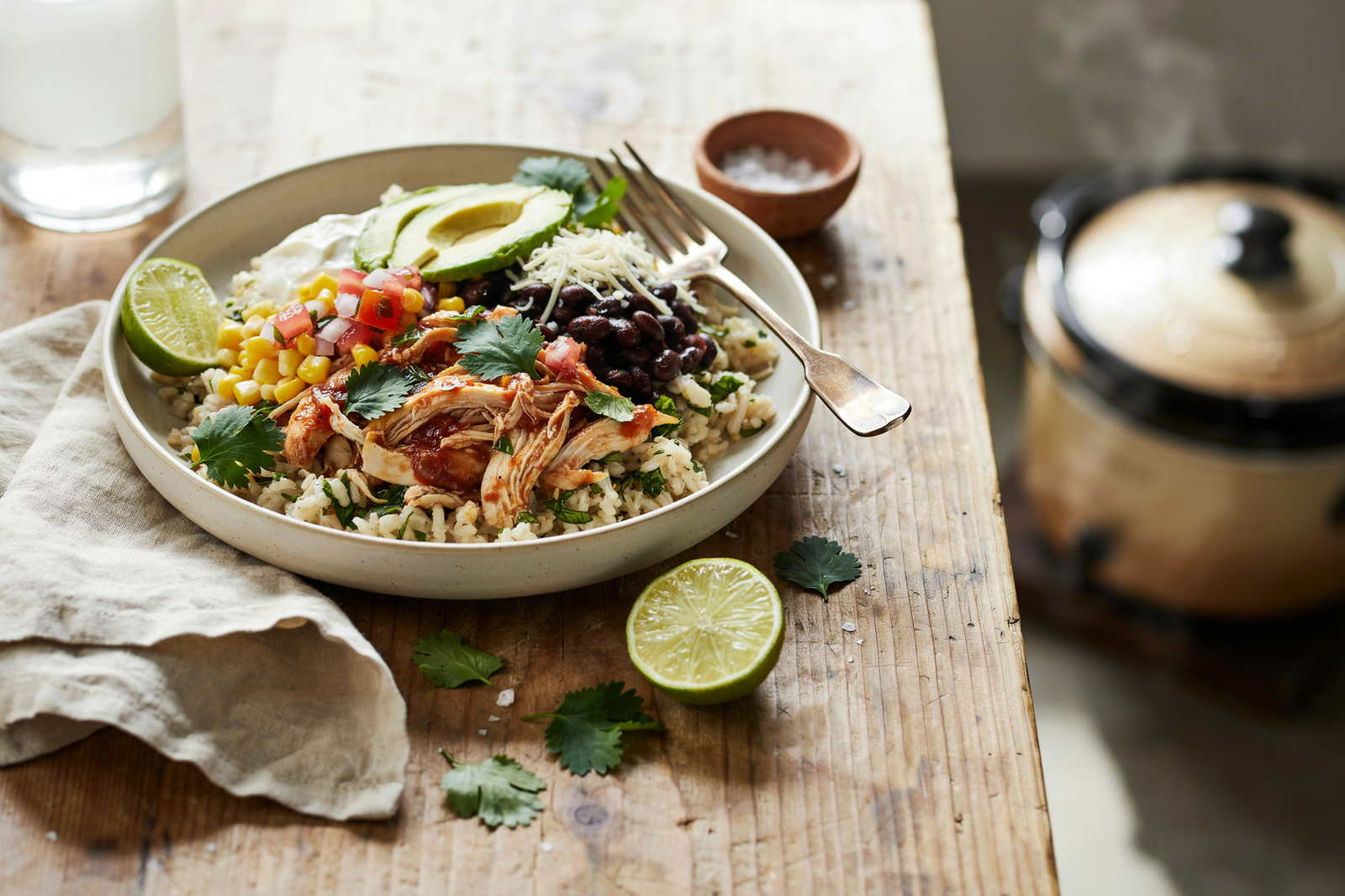 Meal Prep Crockpot Recipes — Crockpot Chicken Burrito Bowls for Easy Weekly Meal Prep