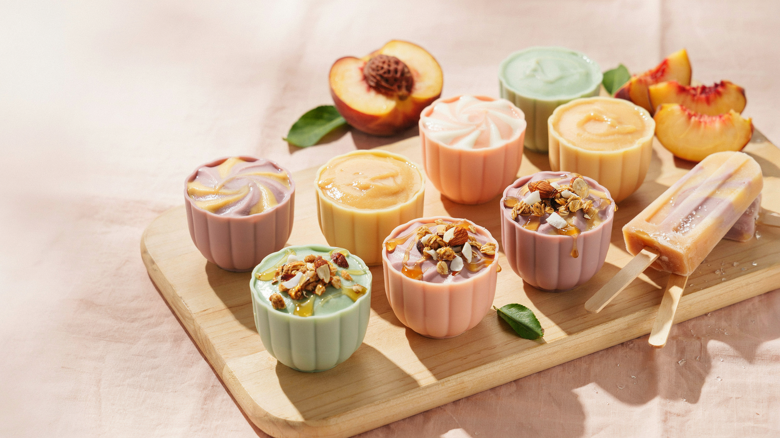 Frozen Peach Yogurt Cups — saperete Guide to Light Frozen Desserts