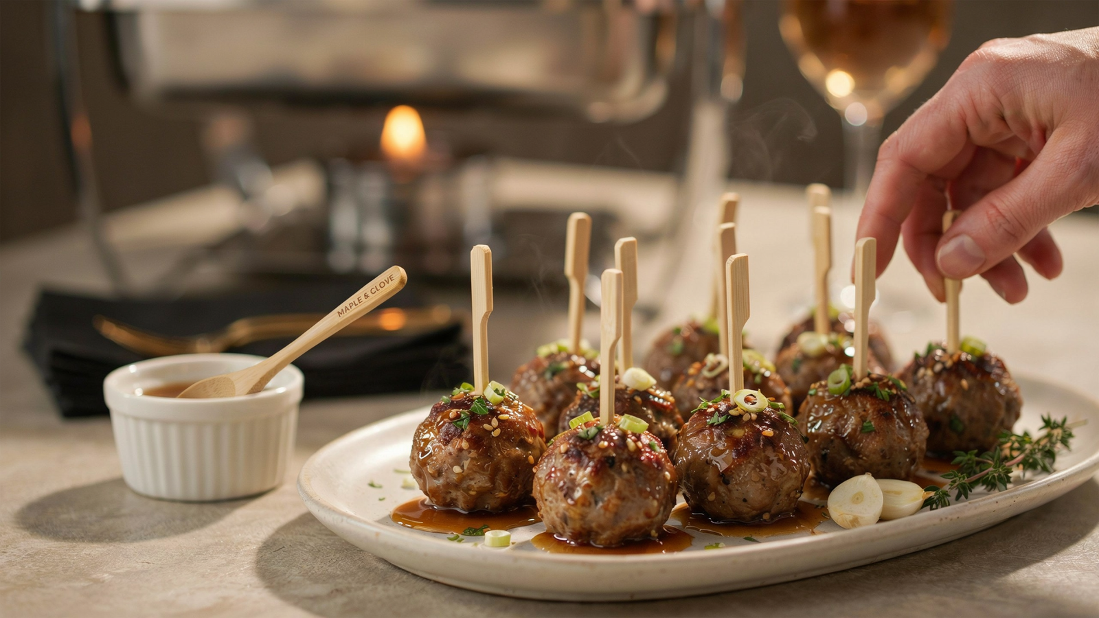 Honey Garlic Meatballs — Crowd-Pleasing Buffet Food Ideas & Finger Foods for Party