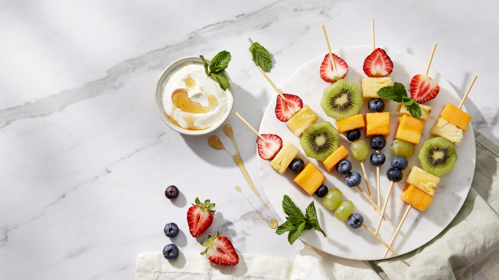 Rainbow Fruit Skewers — Bright, Healthy Fruit Skewers Ideas for Parties & Snacks