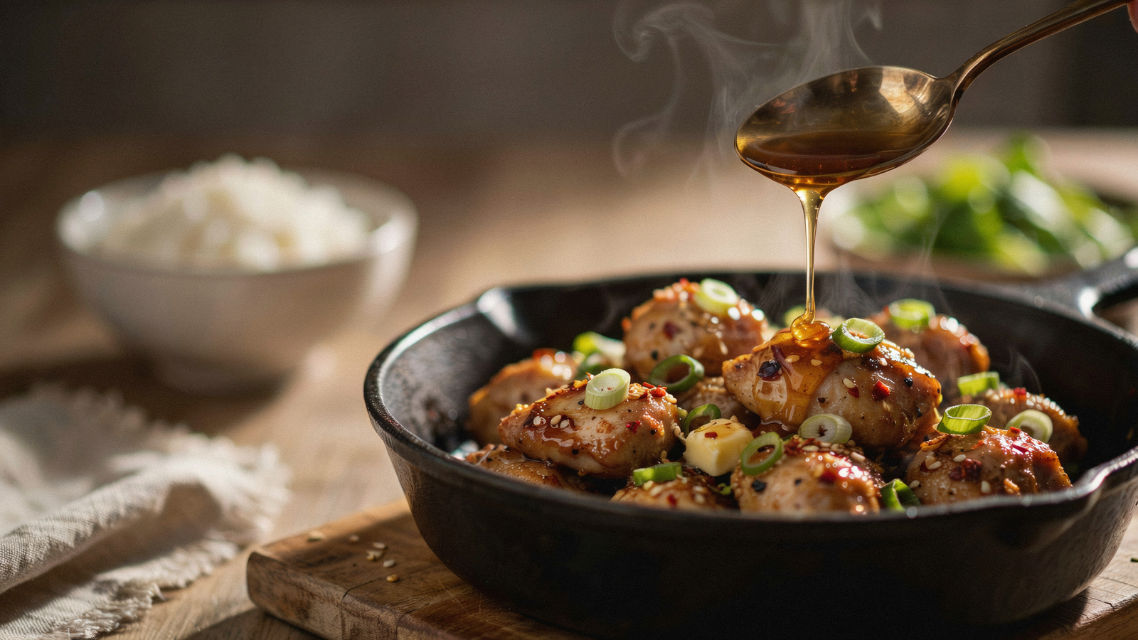 Spicy Honey Chicken — Sweet-and-Spicy Sticky Chicken (Quick Skillet Recipe)
